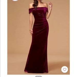 Azazie Cabernet Velvet Dress